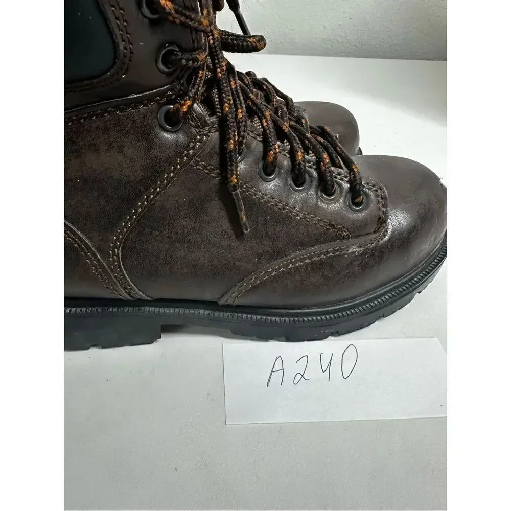 Brahma Boots Men's 5,5 Brown Steel Toe Work Safety Skid Resistant See Descriptio